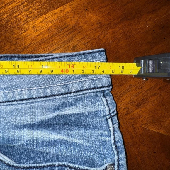 Hydraulic Jeans Cut Off Denim Thick Stitch Embroidered Shorts Size 15/16 - Picture 9 of 13